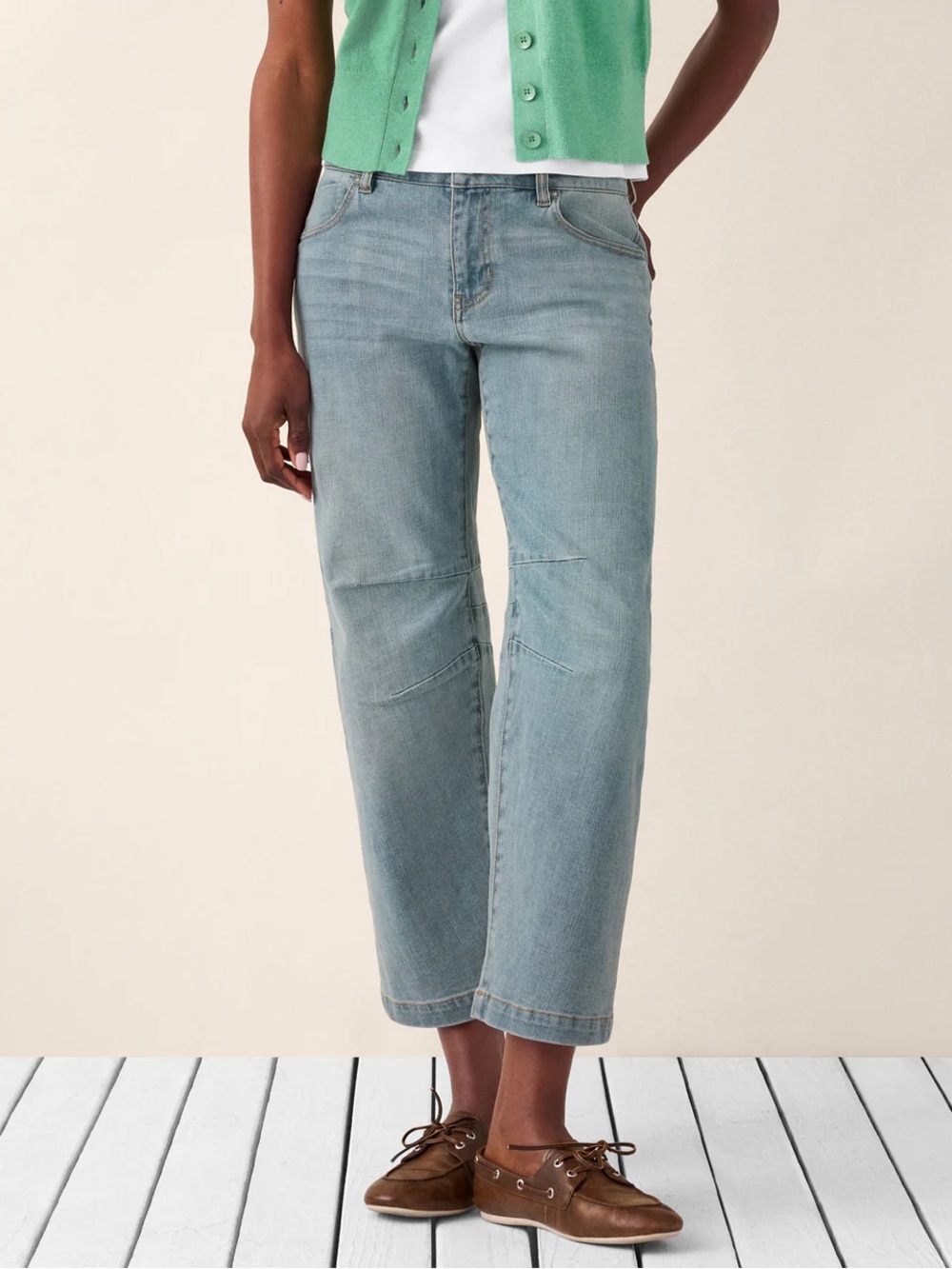 CAbi Light Blue Cropped BARREL Wide-Leg Jeans NEW COOPER SZ 6